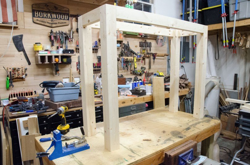 Pocket holes for table base assembly