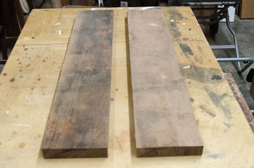 air-dried walnut coat rack