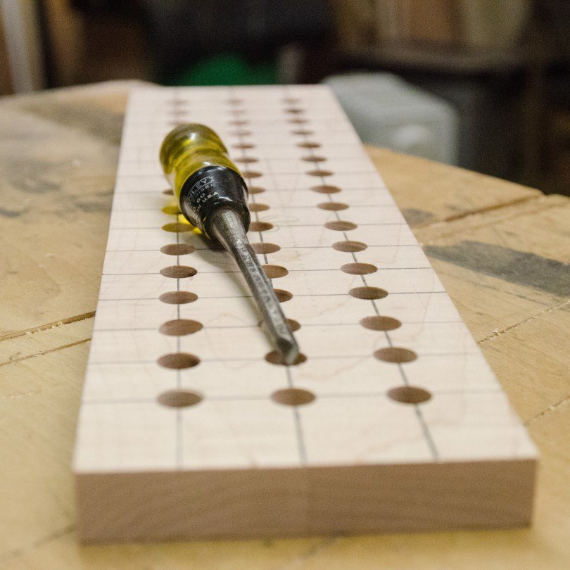 magnetic knife rack hole placement