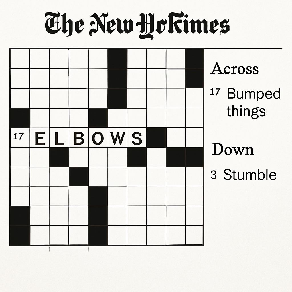 bumped things nyt crossword