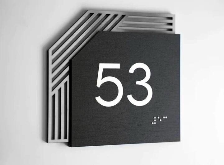 Stylish apartment number signs