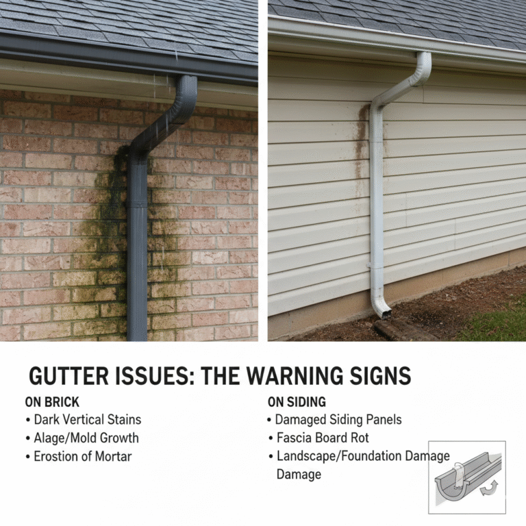 How Water Trails on Brick or Siding Signal Gutter Issues